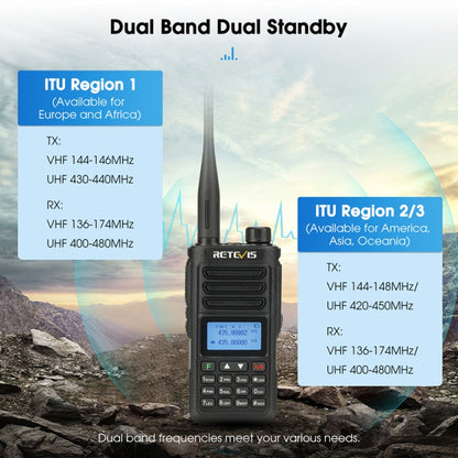 RETEVIS RA89 UV Dual-segment IP68 Waterproof Dual-guard Dual-standby Walkie Talkie(US Frequency 144-148/420-450MHz) - Handheld Walkie Talkie by RETEVIS | Online Shopping UK | buy2fix