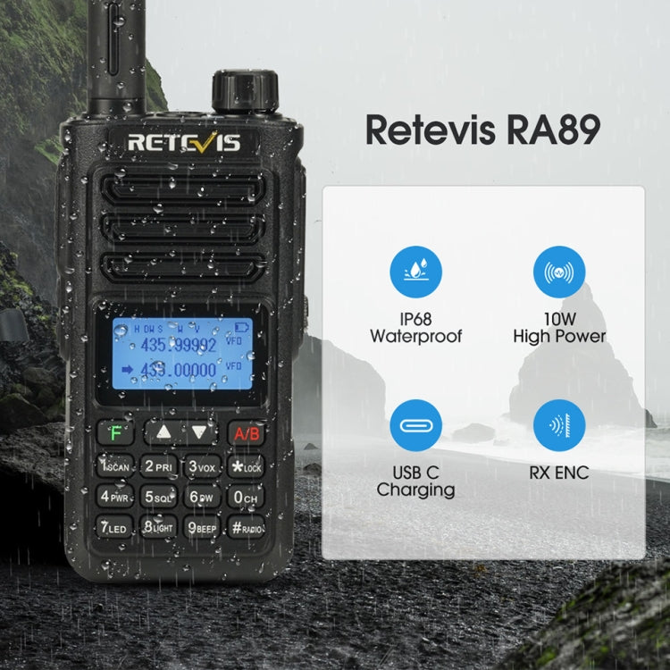 RETEVIS RA89 UV Dual-segment IP68 Waterproof Dual-guard Dual-standby Walkie Talkie(US Frequency 144-148/420-450MHz) - Handheld Walkie Talkie by RETEVIS | Online Shopping UK | buy2fix