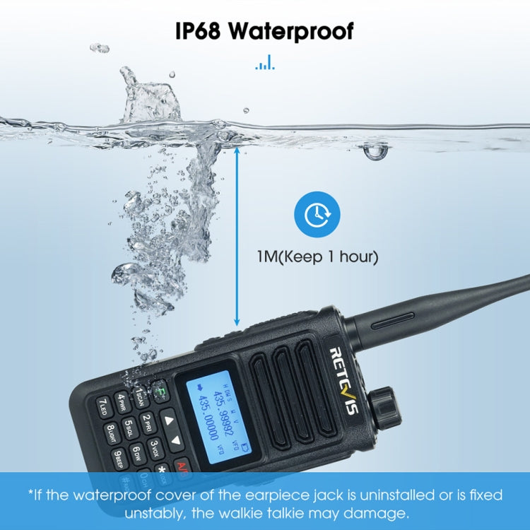 RETEVIS RA89 UV Dual-segment IP68 Waterproof Dual-guard Dual-standby Walkie Talkie(US Frequency 144-148/420-450MHz) - Handheld Walkie Talkie by RETEVIS | Online Shopping UK | buy2fix