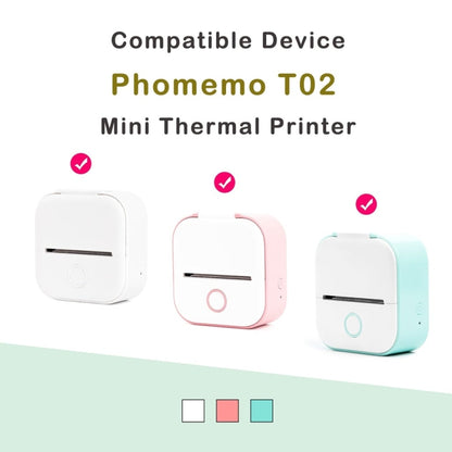 For Phomemo T02 3rolls Bluetooth Printer Thermal Paper Label Paper 50mmx3.5m 10 Years Black on White Sticker - Printer Accessories by Phomemo | Online Shopping UK | buy2fix