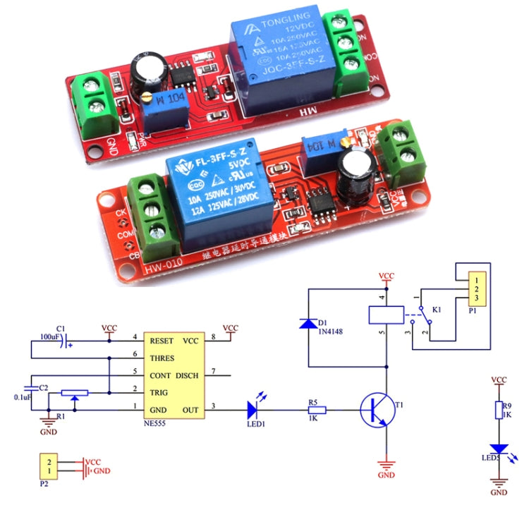 12V NE555 Time Relay Shield Timing Relay Timer Control Switch Car Relays - Relay Module by buy2fix | Online Shopping UK | buy2fix