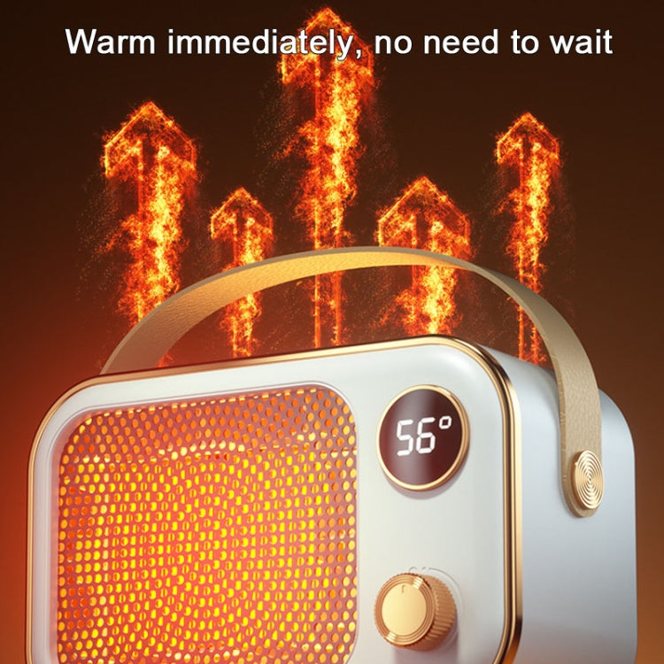 1200W Electric Heater Winter Hand Warmer with Screen Display,EU Plug(White) - Electric Heaters by buy2fix | Online Shopping UK | buy2fix