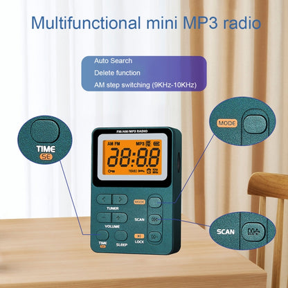 SH-01M Mini Portable Multifunctional Digital Display Two-Channel Radio, Size: US Version(Silver Gray) - Radio Player by buy2fix | Online Shopping UK | buy2fix