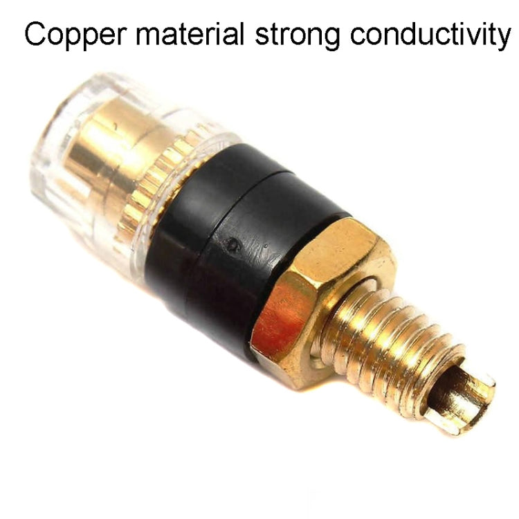 Small Copper Transparent Audio Column M4 Crystal Banana Holder Terminal Block(Black) - Audio Adapter by buy2fix | Online Shopping UK | buy2fix