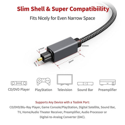 10m Digital Optical Audio Output/Input Cable Compatible With SPDIF5.1/7.1 OD5.0MM(Gray) - Audio Optical Cables by buy2fix | Online Shopping UK | buy2fix