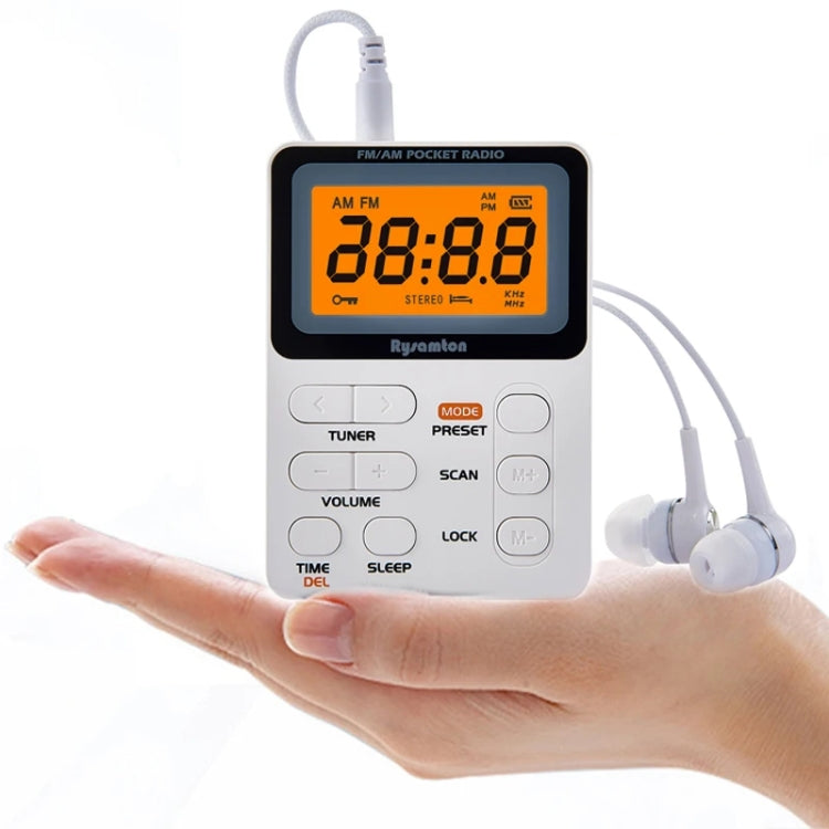 SH-01 LED Display Portable FM/AM Two-band Radio Special for Listening Tests, Style: US Version(White) - Radio Player by buy2fix | Online Shopping UK | buy2fix