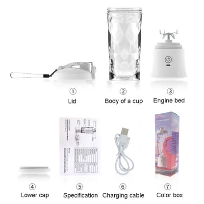 Portable Multifunctional USB Charging Juice Cup Mini Electrical Blender(White) - Electric juicers by buy2fix | Online Shopping UK | buy2fix