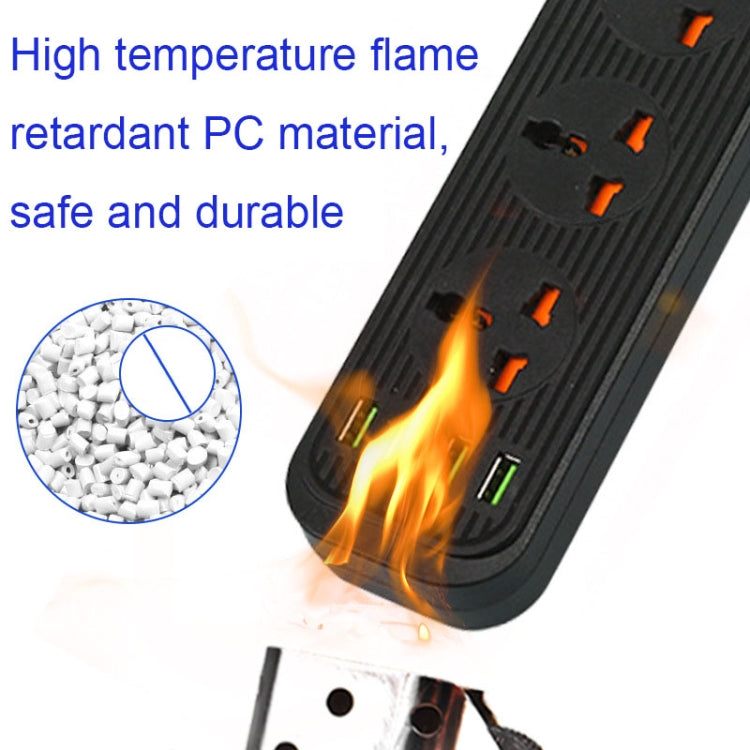 A03 2m 3000W 5 Plugs + 4-USB Ports Multifunctional Flame-retardant Socket with Switch(UK Plug) - Extension Socket by buy2fix | Online Shopping UK | buy2fix