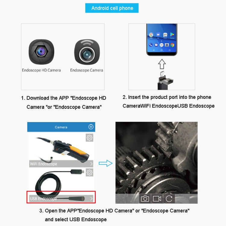 Teslong NTC125 5M 3 In 1 USB Phone Borescope For Auto Repair 500W Pixel Auto Focus -  by Teslong | Online Shopping UK | buy2fix