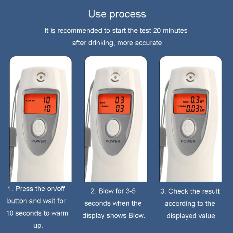 Portable Alcohol Tester Blowing Alcohol Detector European And American Conventional - Breath Alcohol Tester by GREENWON | Online Shopping UK | buy2fix