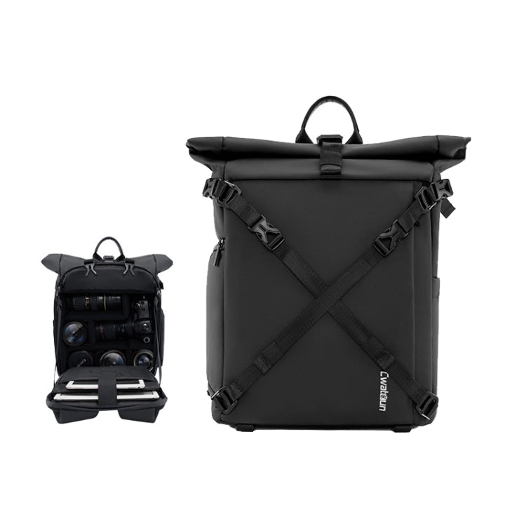 Cwatcun D113 Shoulder Leisure Camera Bag Waterproof High Capacity Outdoor Travel Photography Bag, Color: Small Black - Backpack by Cwatcun | Online Shopping UK | buy2fix