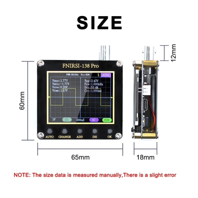 FNIRSI Handheld Small Teaching Maintenance Digital Oscilloscope, Specification: Upgrade Without Battery - Other Tester Tool by FNIRSI | Online Shopping UK | buy2fix