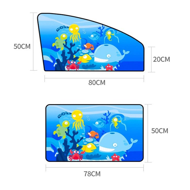 Car Cartoon Magnetic Sunshade Sunscreen Telescopic Collapsible Sunshield, Size:Co-pilot(Underwater World) - Window Foils & Solar Protection by buy2fix | Online Shopping UK | buy2fix