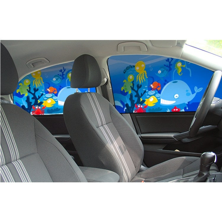 Car Cartoon Magnetic Sunshade Sunscreen Telescopic Collapsible Sunshield, Size:Rear Square(Rabbit) - Window Foils & Solar Protection by buy2fix | Online Shopping UK | buy2fix