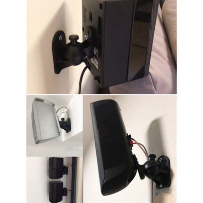 Pair Black Surround Sound Speaker Wall Mount Brackets 45 Degree Rotatable Design TV Wall Mount 8 x 4.5 x 5.8cm - Consumer Electronics by buy2fix | Online Shopping UK | buy2fix