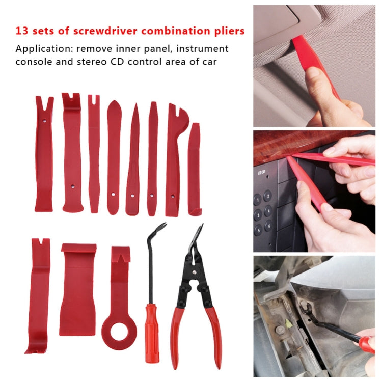 13 PCS Car Audio Disassembly Modification Tool Interior Door Panel Disassembly Screwdriver Installation Soundproof Repair Tool(Red) - In Car by buy2fix | Online Shopping UK | buy2fix