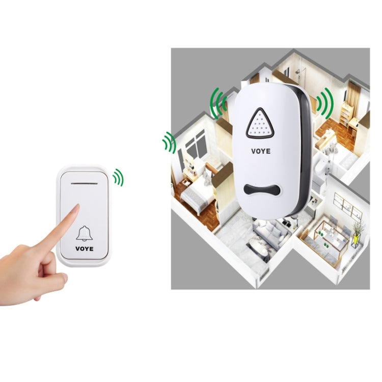 VOYE V025F Home Music Remote Control Wireless Doorbell with 38 Polyphony Sounds, US Plug(White) - Wireless Doorbell by VOYE | Online Shopping UK | buy2fix