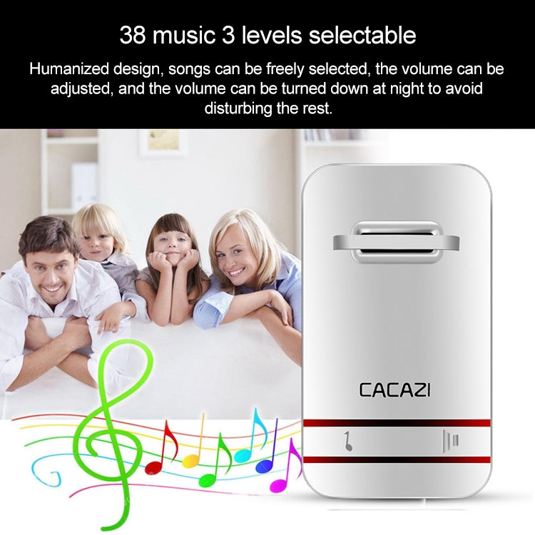 CACAZI V027G One Button Three Receivers Self-Powered Wireless Home Kinetic Electronic Doorbell, UK Plug - Security by CACAZI | Online Shopping UK | buy2fix