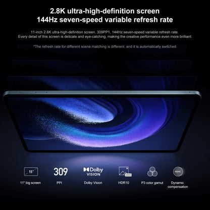 Xiaomi Pad 6, 11.0 inch, 6GB+128GB, MIUI 14 Qualcomm Snapdragon 870 7nm Octa Core up to 3.2GHz, 8840mAh Battery, Support BT, WiFi (Black) - Other by Xiaomi | Online Shopping UK | buy2fix