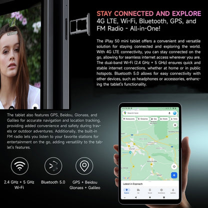 ALLDOCUBE iPlay 50 mini T811 4G LTE Tablet, 8.4 inch, 4GB+128GB, Android 13 UNISOC T606 Octa Core 1.6GHz, Support GPS & BT & Dual Band WiFi & Dual SIM(Grey) - ALLDOCUBE by ALLDOCUBE | Online Shopping UK | buy2fix