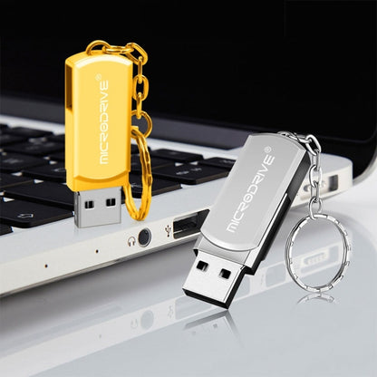 MicroDrive 8GB USB 2.0 Creative Personality Metal U Disk with Keychain (Gold) - USB Flash Drives by MicroDrive | Online Shopping UK | buy2fix