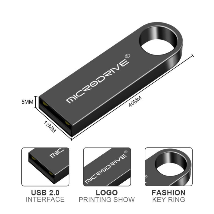 MicroDrive 16GB USB 2.0 Metal Waterproof High Speed U Disk(Grey) - Computer & Networking by MicroDrive | Online Shopping UK | buy2fix